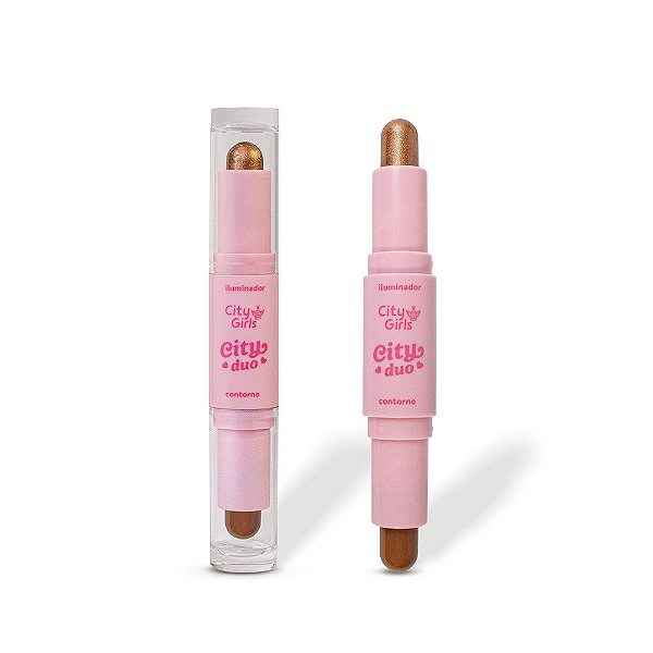 Iluminador e Contorno Stick City Duo (COR 3) - City Girls