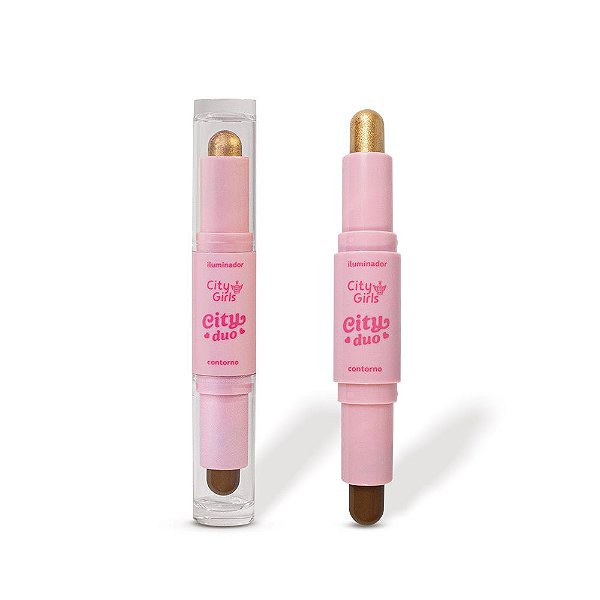 Iluminador e Contorno Stick City Duo (COR 4) - City Girls