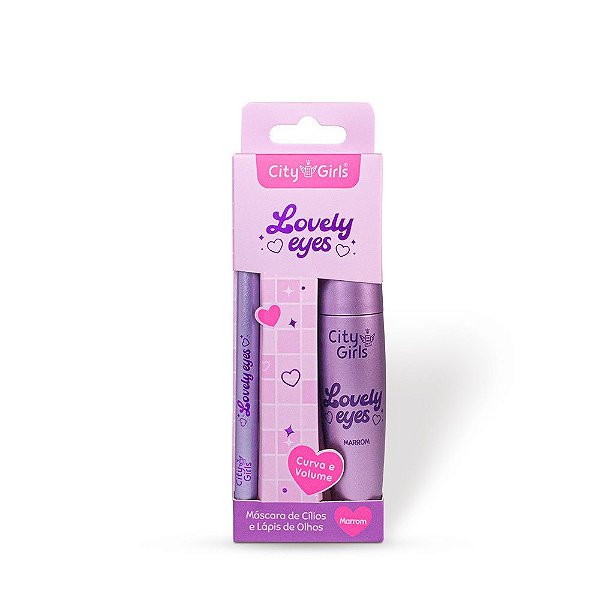 Kit Máscara de Cílios e Lápis de Olhos Lovely Eyes (COR Marrom) - City Girls