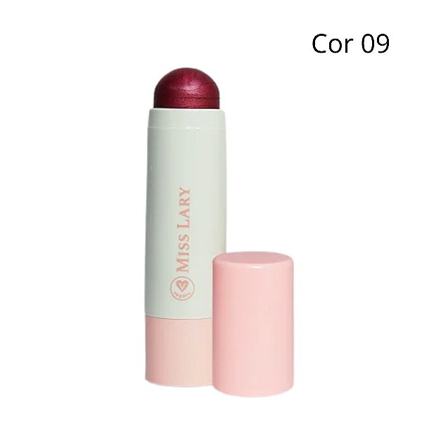 Blush Stick 3 em 1 Sombra, Batom e Blush (COR 09) - Miss Lary