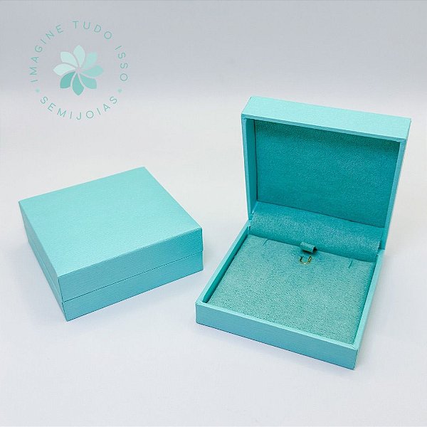 Caixa de Armazenamento/Presente para Brincos ou Colar M (cor: Tiffany)