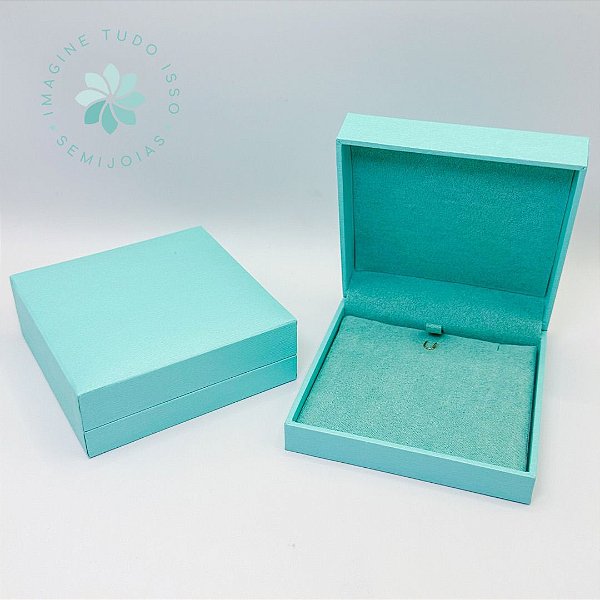 Caixa de Armazenamento/Presente para Brincos ou Colar G (cor: Tiffany)