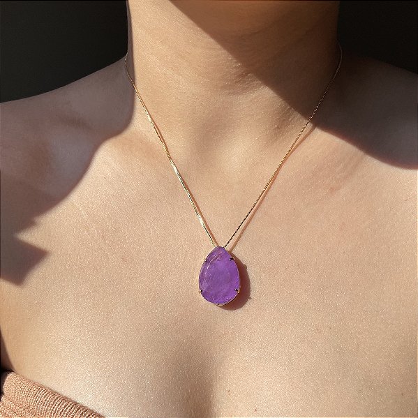 Colar Gota Tam G Ultraviolet Fusion Banhado a Ouro