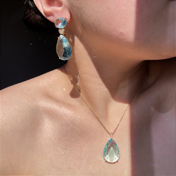 Conjunto Gota Acqua Banhado a Ouro