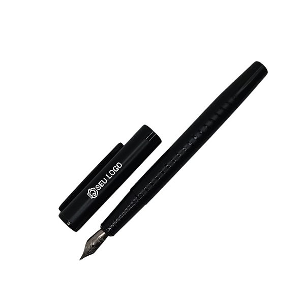Caneta Crown Black Vitton Tinteiro Personalizada Com Logo