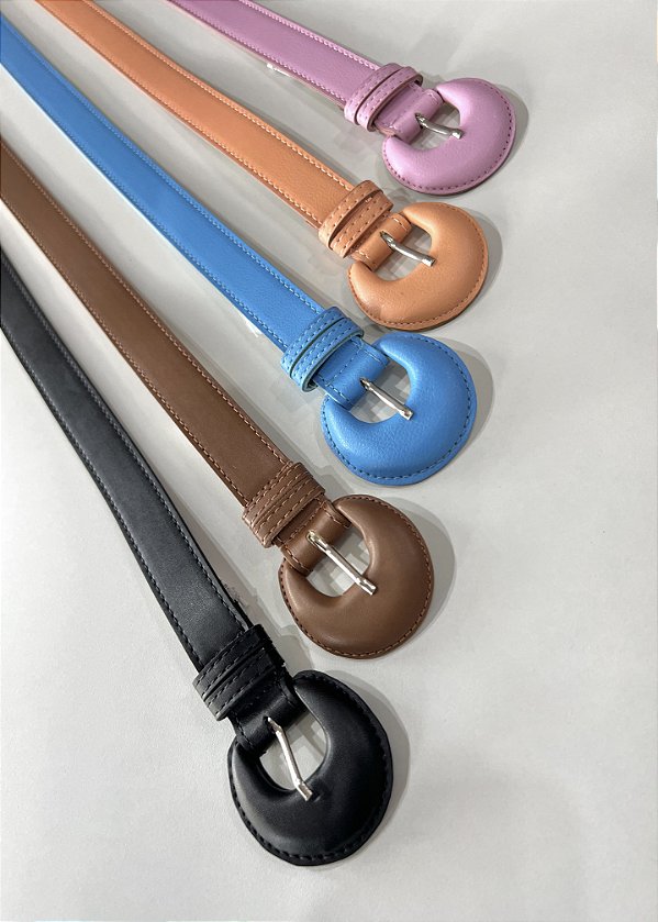 Cinto sintético fivela oval médio