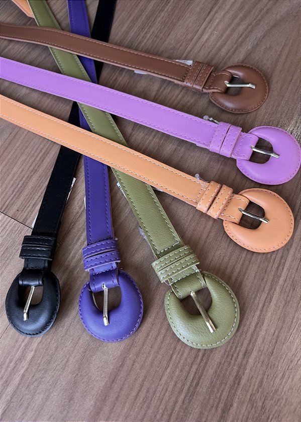 Cinto sintético fivela oval pequeno