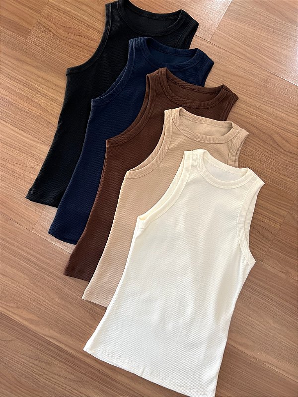 Blusa canelada regata