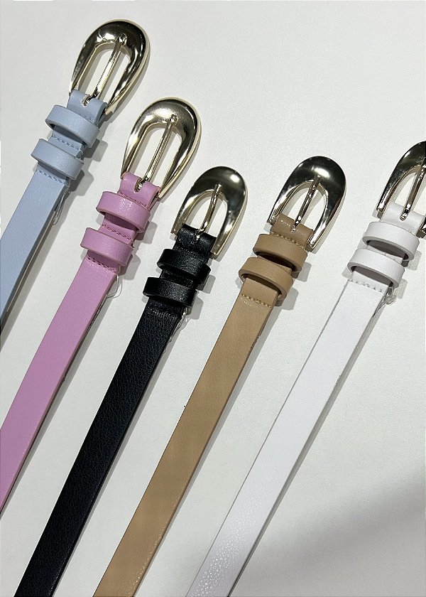 Cinto fivela metal dourado