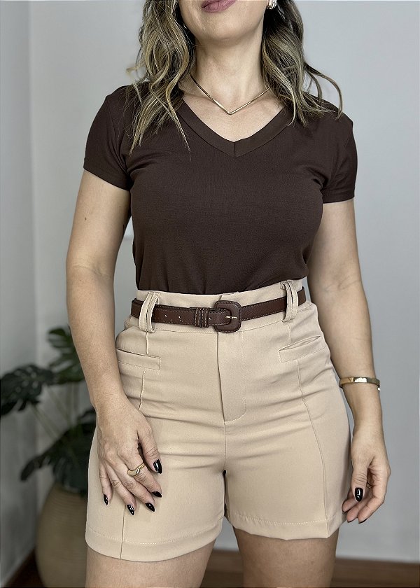 T-shirt Básica Decote V