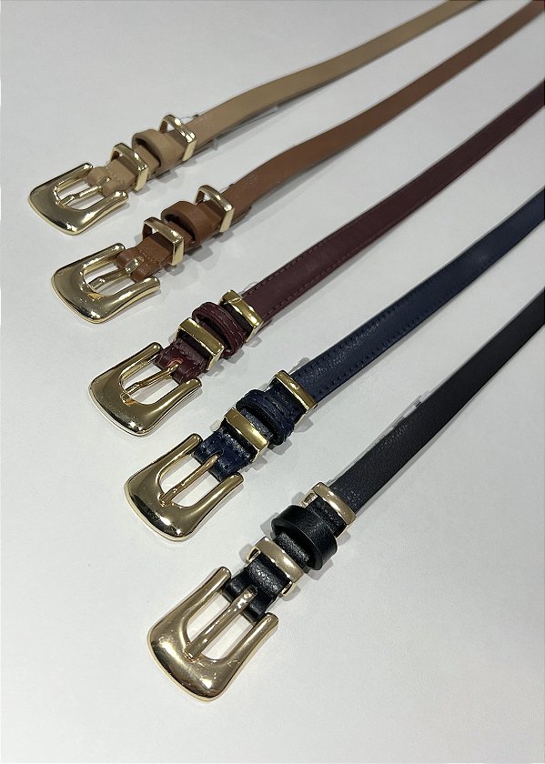 Cinto fivela metal passante triplo