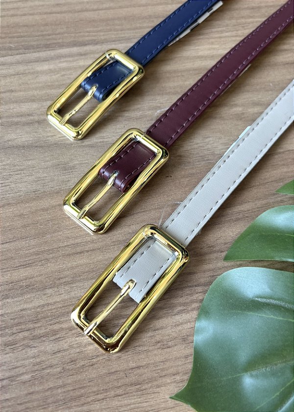 Cinto fivela metal retangular