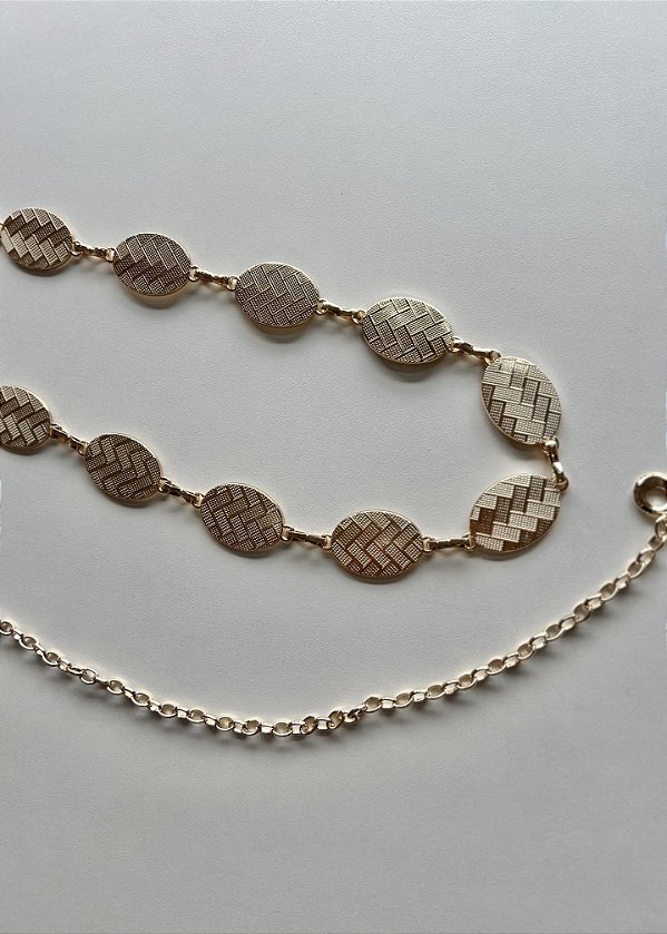 Cinto correntaria oval trabalhado