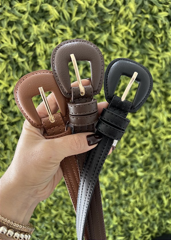 Cinto fivela oval médio