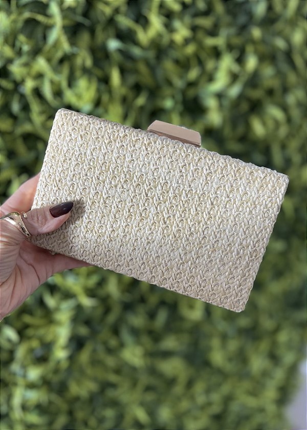 Bolsa Clutch Palha Retangular