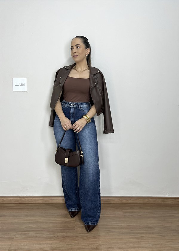 Calça Jeans Wide Leg Noeli