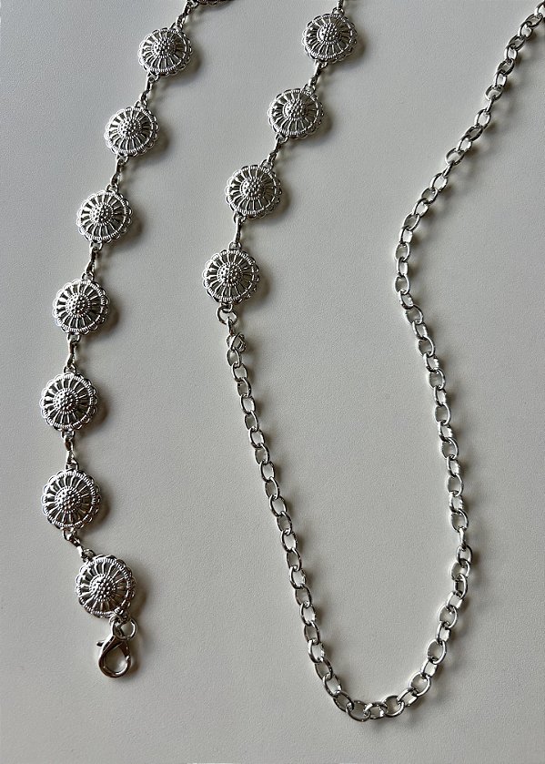 Cinto correntaria elo redondo trabalhado