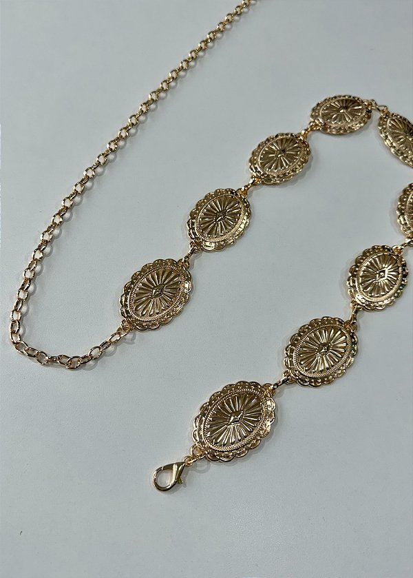 Cinto correntaria trabalhado grande