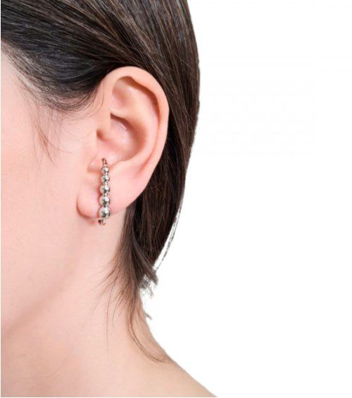 Ear Hook Filete Bolas Banhado em Ouro