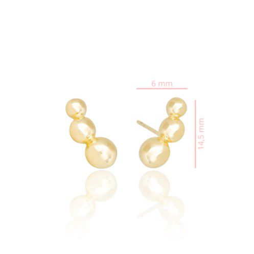 Ear Cuff Bolinhas com Banho em Ouro