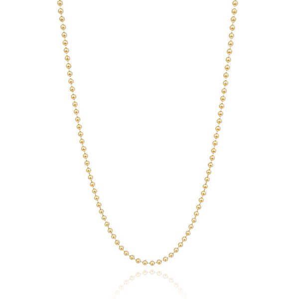 Colar Longo Bolinhas Banhado em Ouro