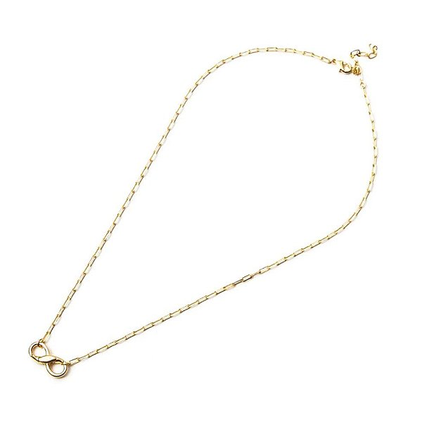 Colar Elos Infinito com Banho em Ouro