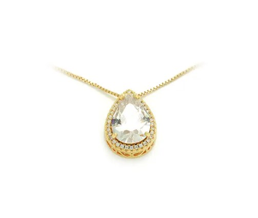 Colar Cristal Gota