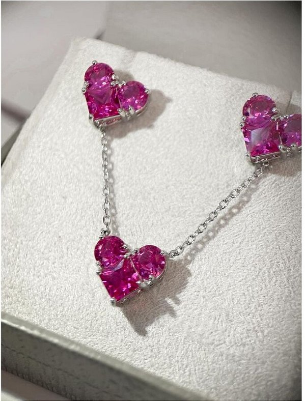 Conjunto Coração Gérbera Safira Rosa