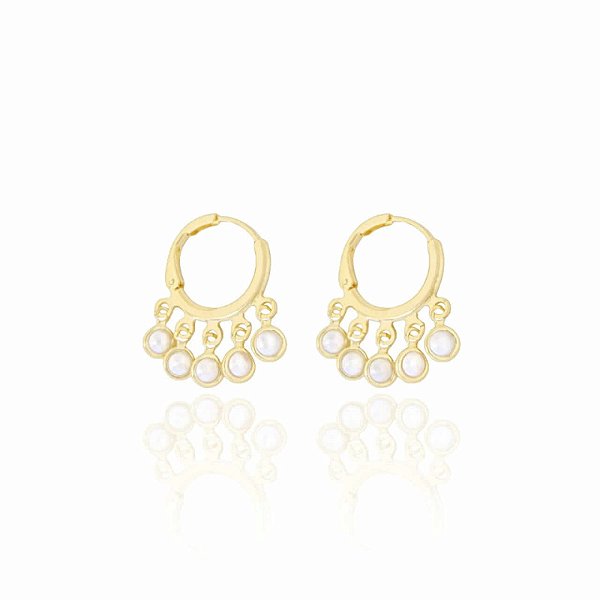 Brinco Argola Pérolas Penduradas