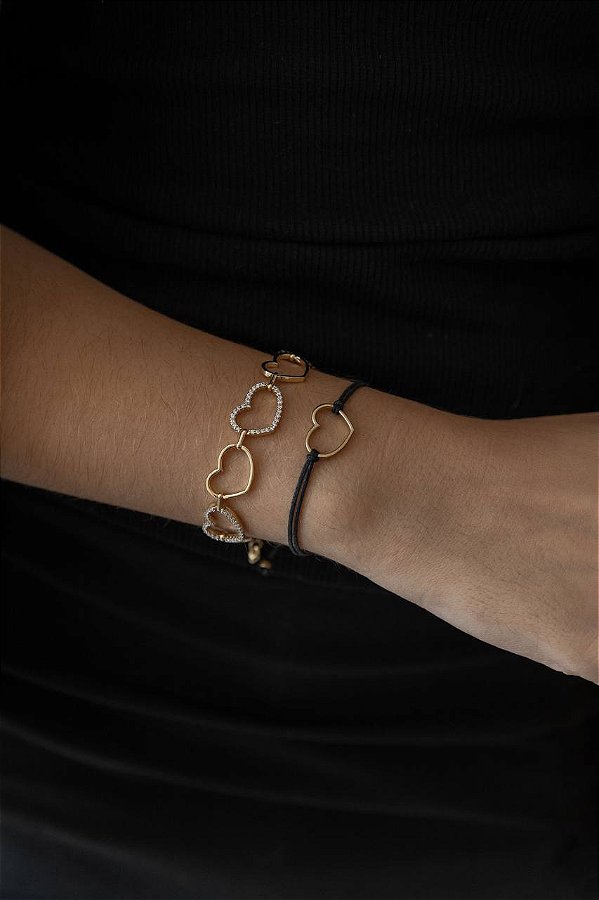 Pulseira Corações Vazados