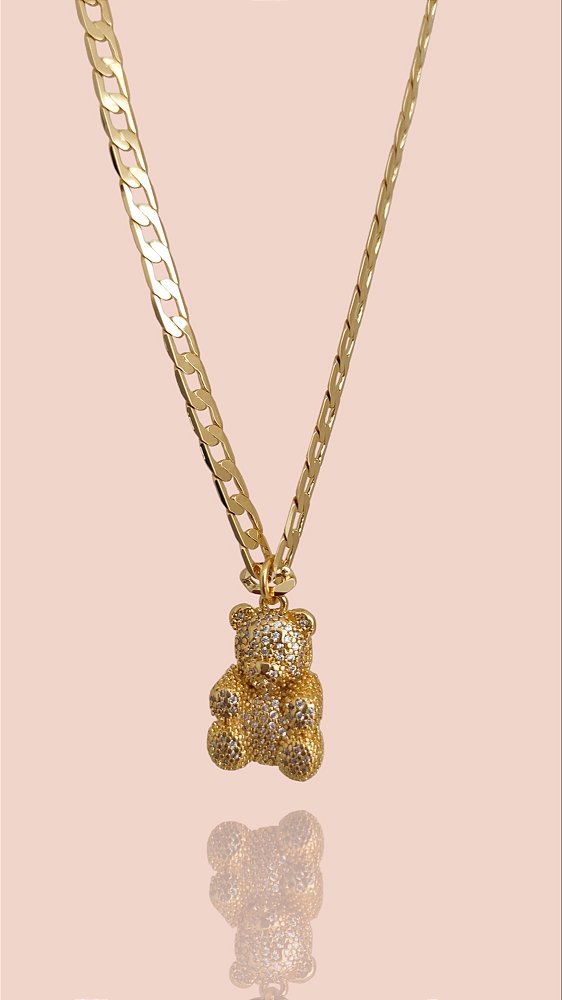 Colar Urso Gummy Cravejado