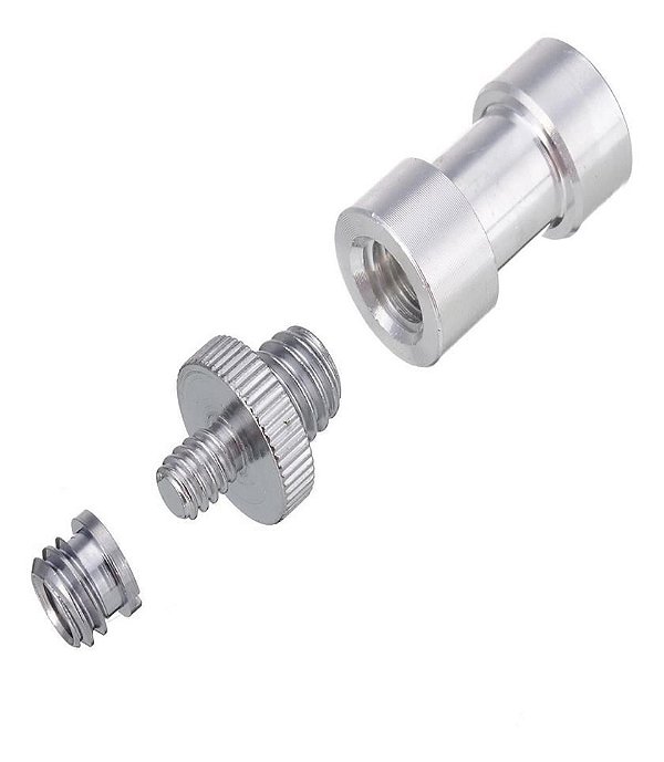 Kit Parafusos Pino Adaptador 1/4 3/8 Tripé Flash Rosca