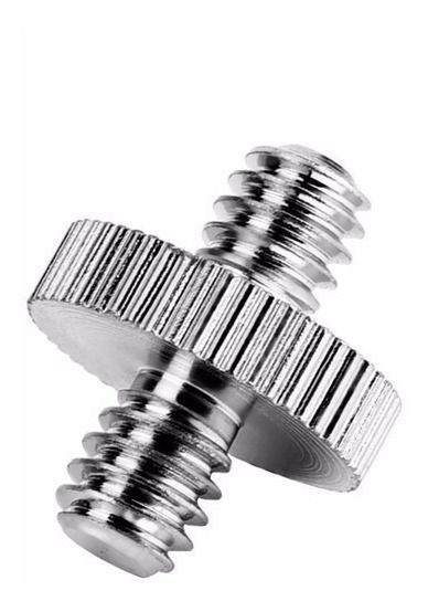 Adaptador 1/4 Macho-1/4 Macho Duplo Parafuso Tripé Flash