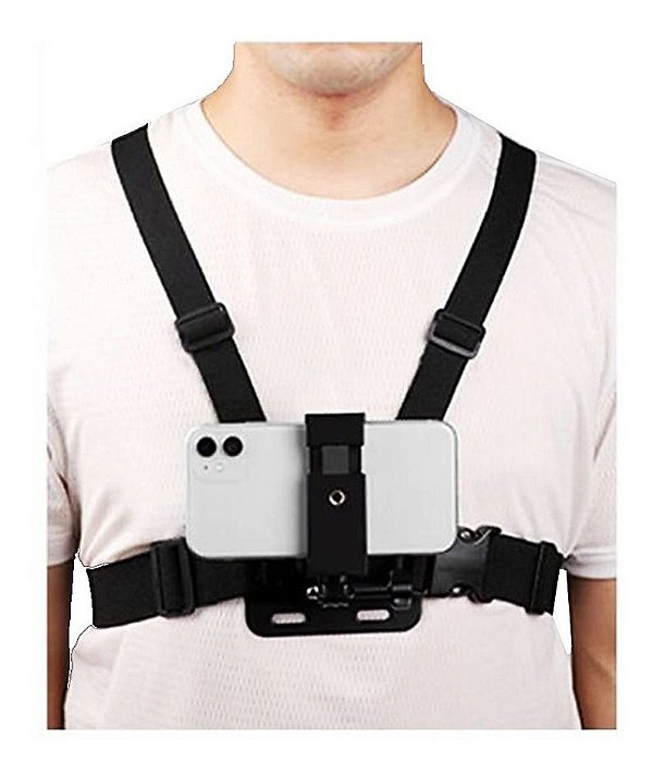 Suporte Peito Peitoral Para Celular Câmera Gopro E Outras
