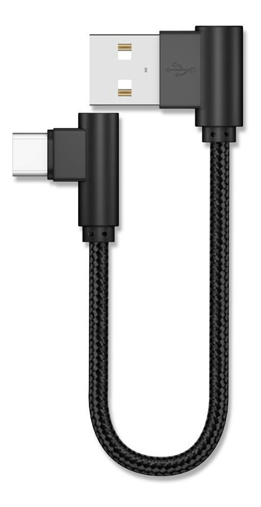 Cabo Usb Tipo C 30 Cm Curto L 90 Graus Carregamento E Dados
