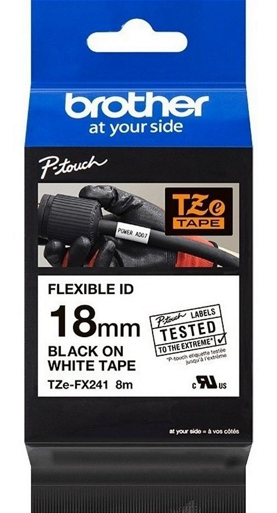 Fita Brother Tze-fx241 (tz-fx241) 18mm Preto/branco