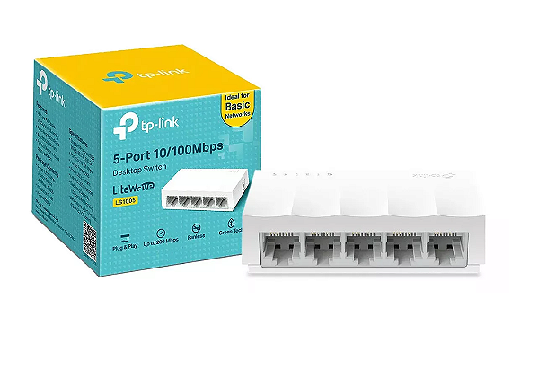 Switch 5 Portas Fast 10/100Mbps Ls1005 Smb Branco TP-Link