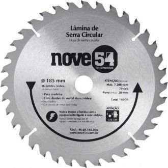 LÂMINA DE SERRA CIRCULAR 185MM X 20MM 36 DENTES METAL
