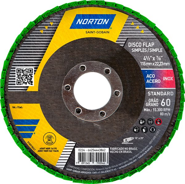 FLAP DISC R-244 4.1/2" G 60 STAND NORTON