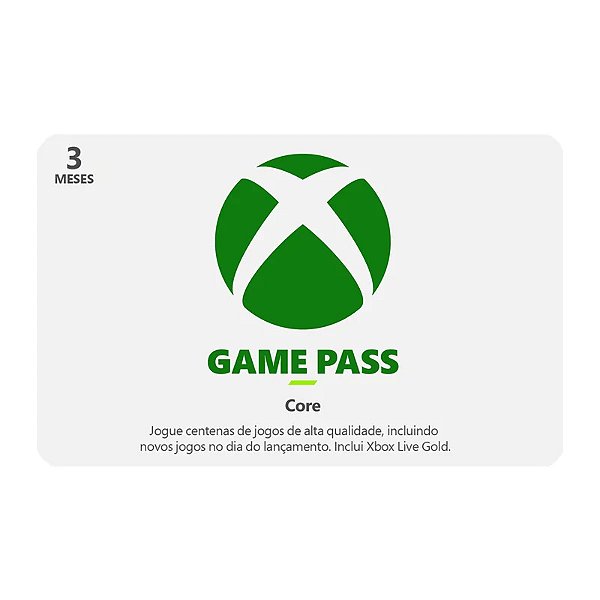 Assinatura Xbox Game Pass Core 3 Meses