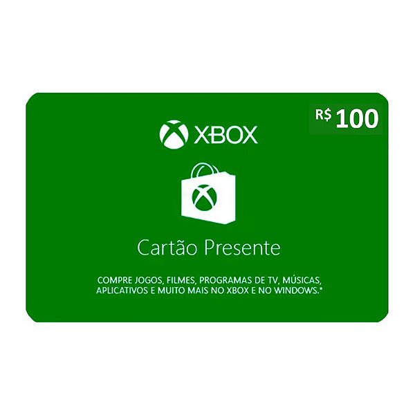 Gift Card Microsoft Xbox 100 reais