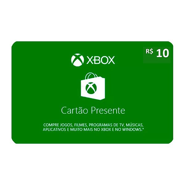 Gift Card Microsoft Xbox 10 reais