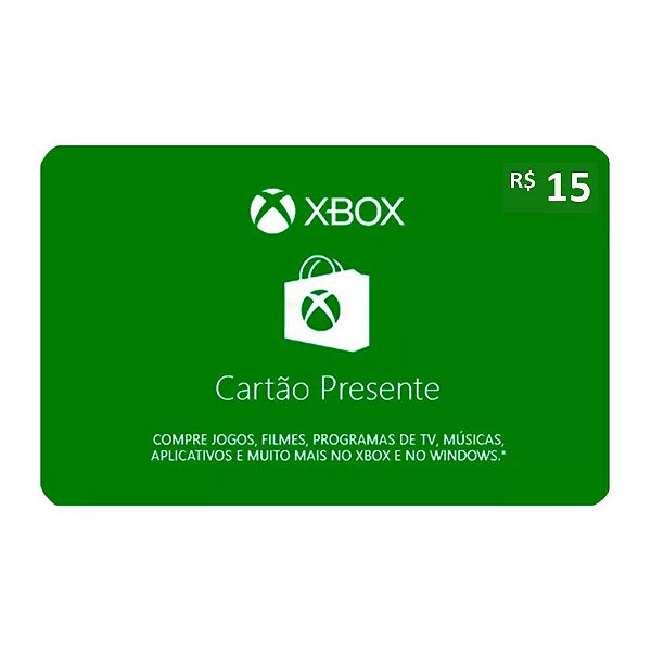 Gift Card Microsoft Xbox 15 reais