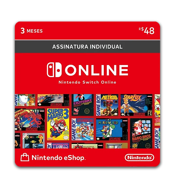 Assinatura Nintendo Switch 3 Meses