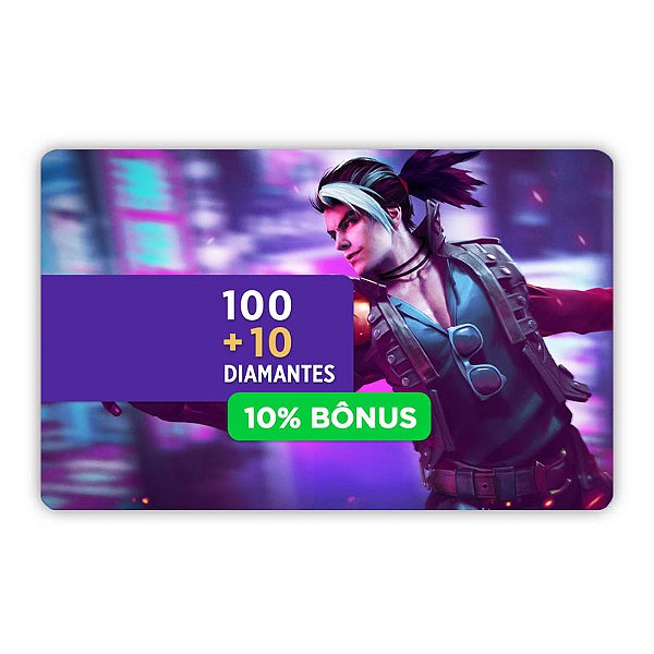 Gift Card Free Fire 100 diamantes + 10% de Bônus