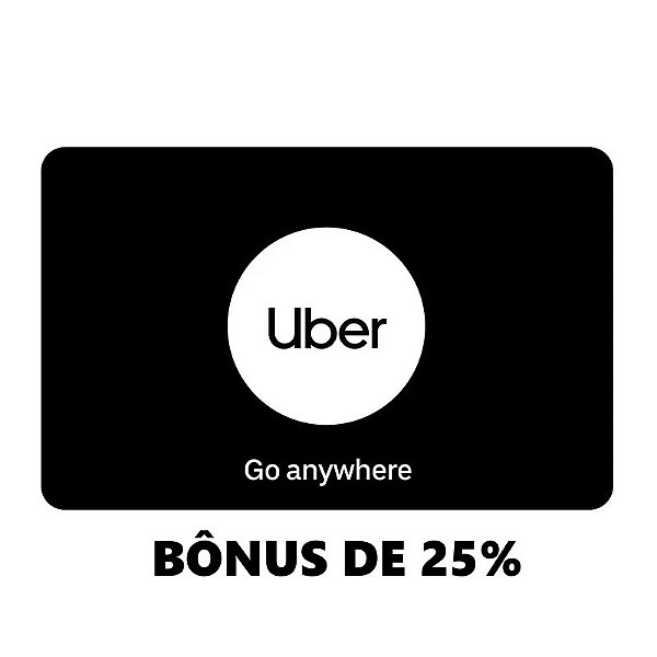 Gift Card Uber 100 reais