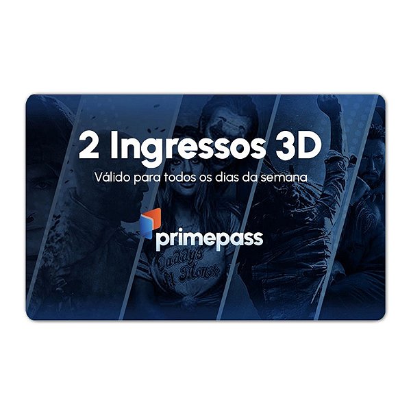 Gift Card 2 Ingressos de Cinema Primepass 3D
