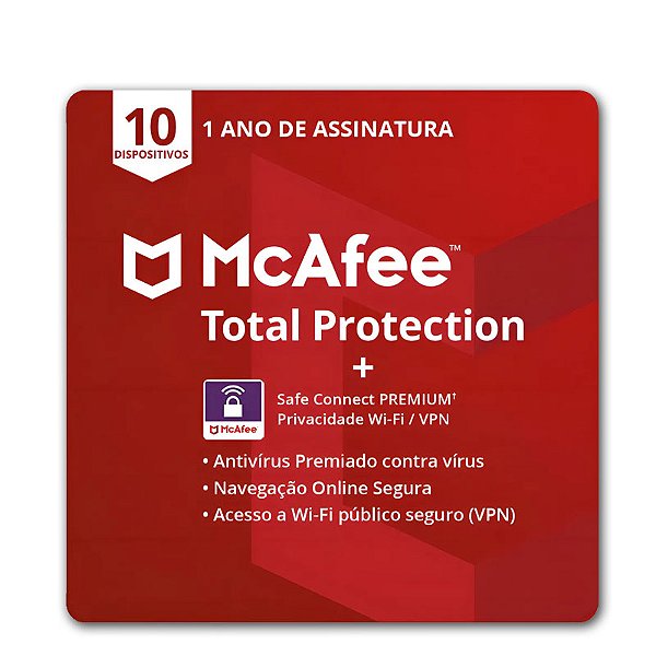 Mcafee Total Protection 10 Dispositivos + Safe Connect
