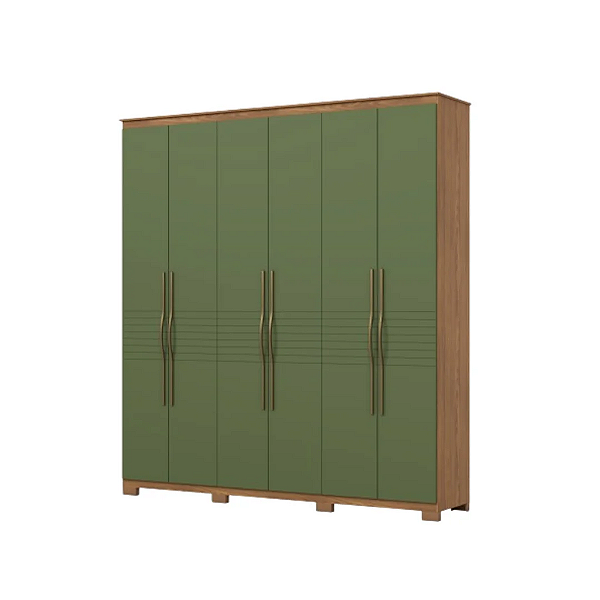 ROUPEIRO HENN LESTER D328-216 6 PORTAS 4 GAVETAS NATURE/VERDE HP
