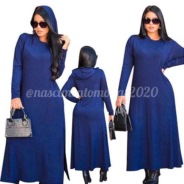 Vestido Manga Longo Com Capuz